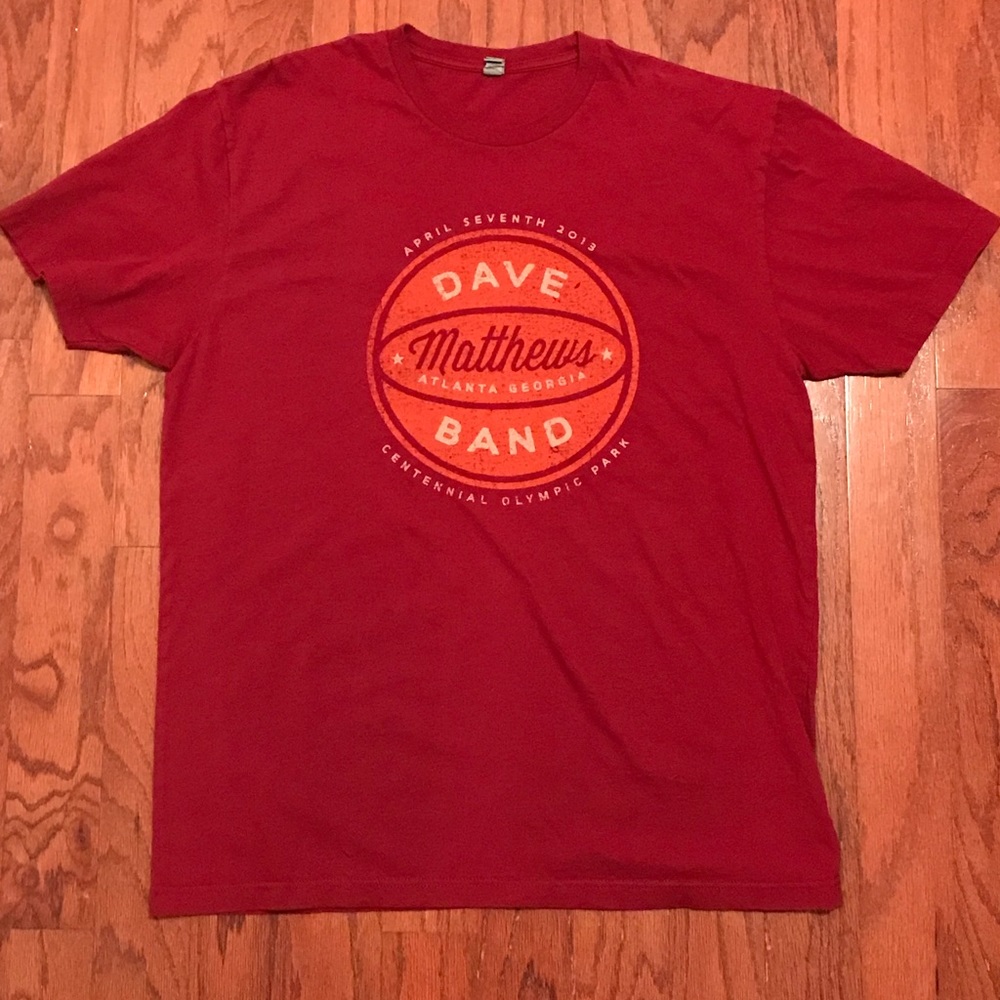 Dave Matthews Band‎ T-Shirt Mens XL Red  2013 Atlanta Concert Graphic Tee